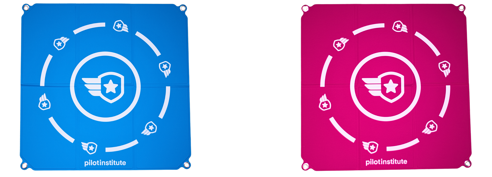 Dual-tone landing pad - blue on one side, pink on the other
